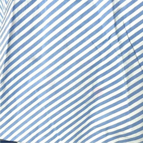 TOME 70s Off The Shoulder Striped Cotton Tiered Ruffle Short Sleeve Mini Dress 0 - Picture 7 of 7